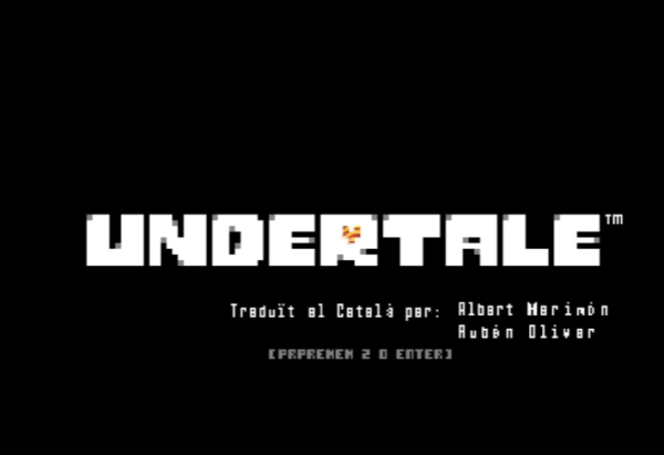 Pantalla d'inici del videojoc Undertale