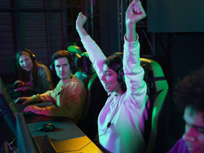 Equip d'esports-e guanyant