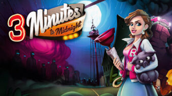 Portada del videojoc en català 3 minutes to midnight